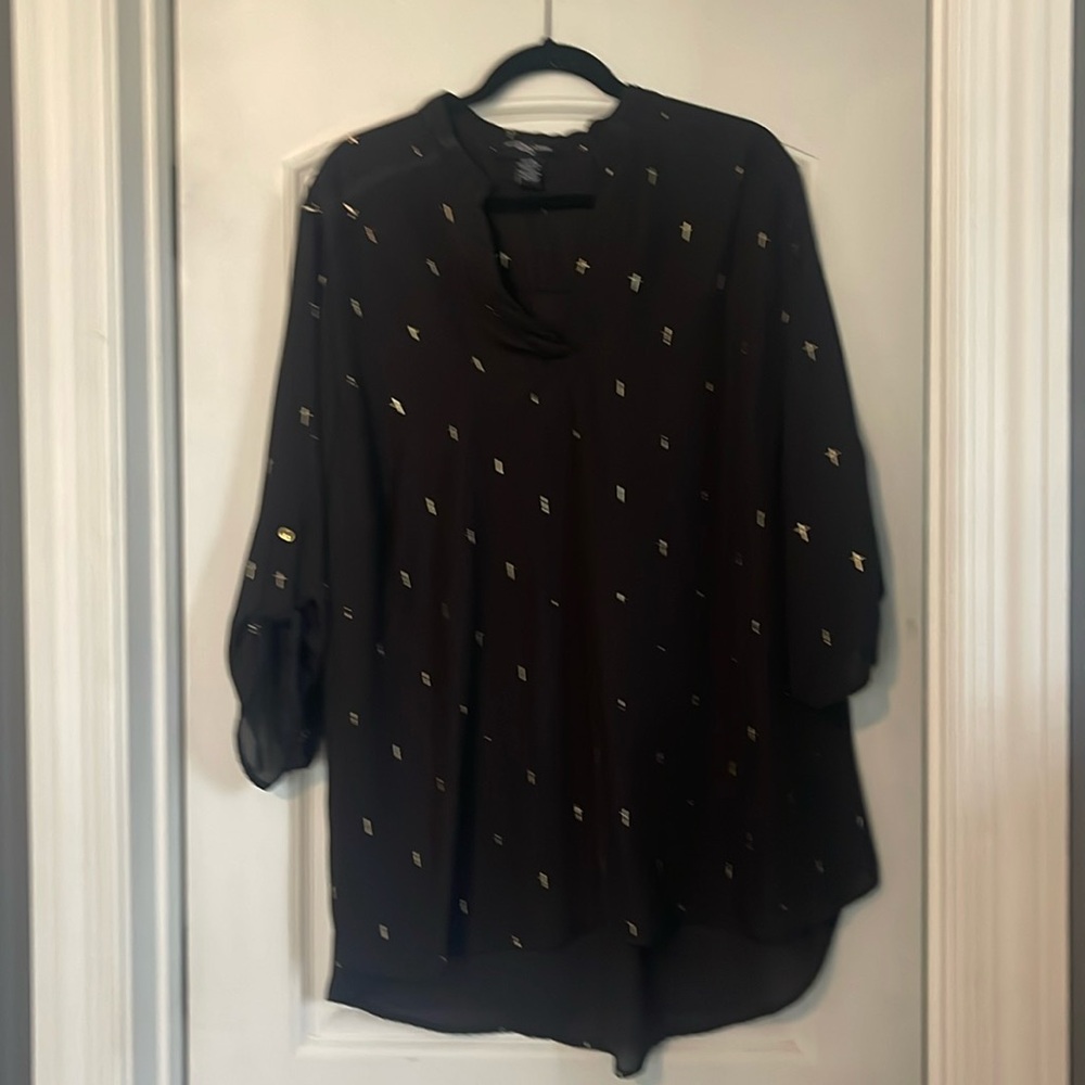 Black blouse with gold crosses size 22/24W